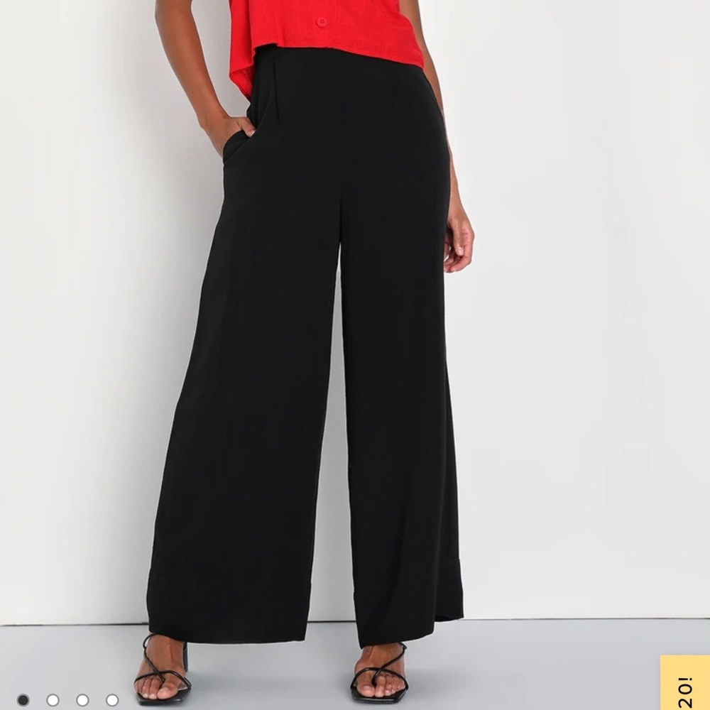 Lulu’s Proper Style Black High-Waisted Wide Leg Pants